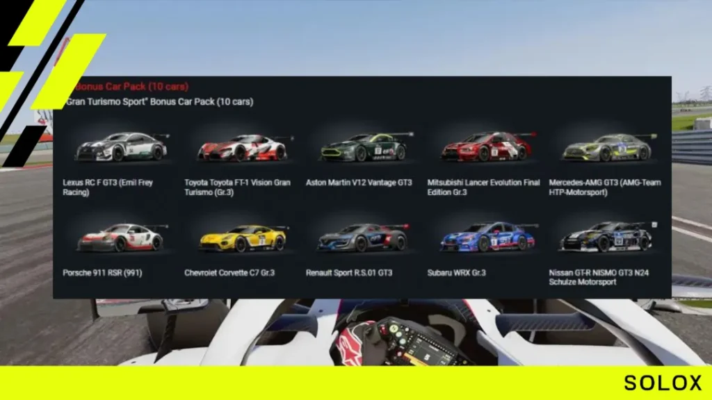 What cars can you get on GT Sport?