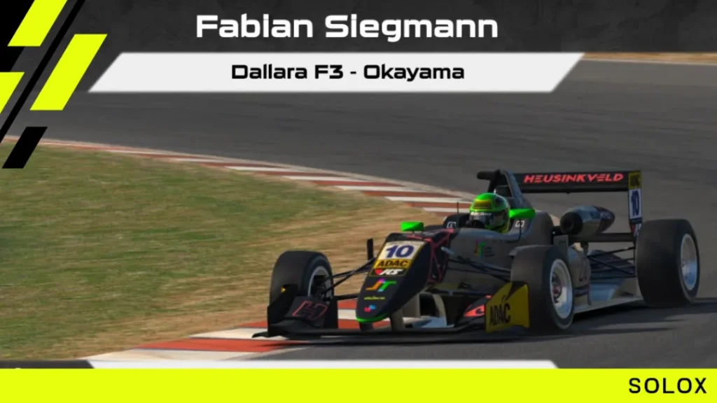 iRacing Dallara Formula 3 Okayama Setup