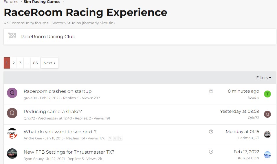 race department raceroom forum