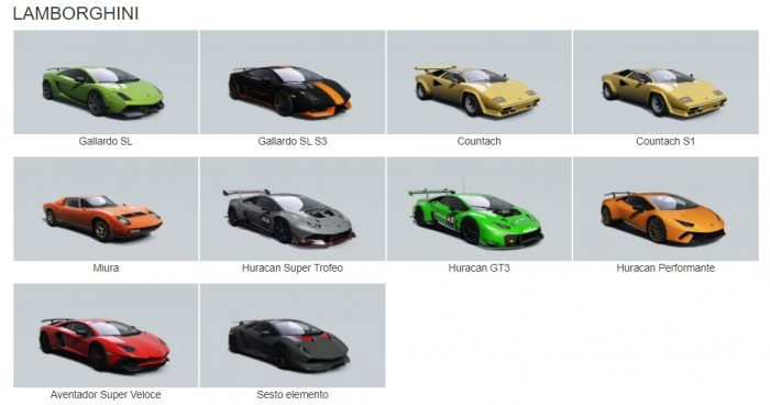 Lamborghini assetto corsa cars