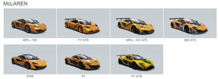 McLaren assetto corsa cars