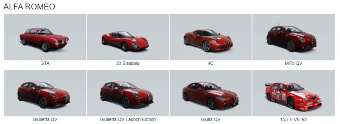alfa romeo assetto corsa cars