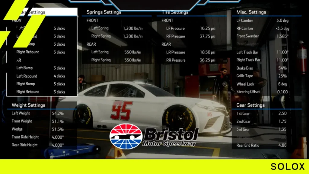 Nascar Heat 5 Bristol Xfinity Setup