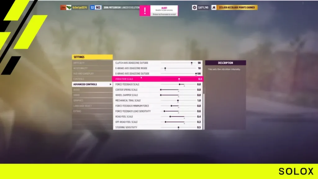 Advanced Options settings