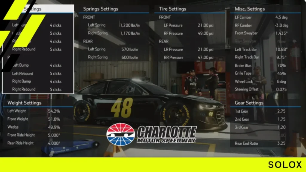 Nascar Heat 5 Charlotte Xfinity Setup