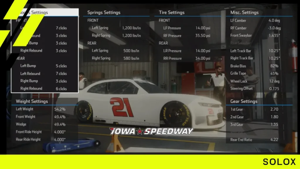 Nascar Heat 5 Iowa Xfinity Setup