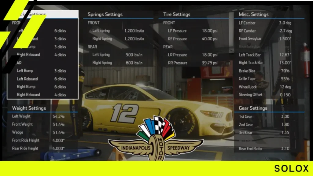 Nascar Heat 5 Indy Cup Setup
