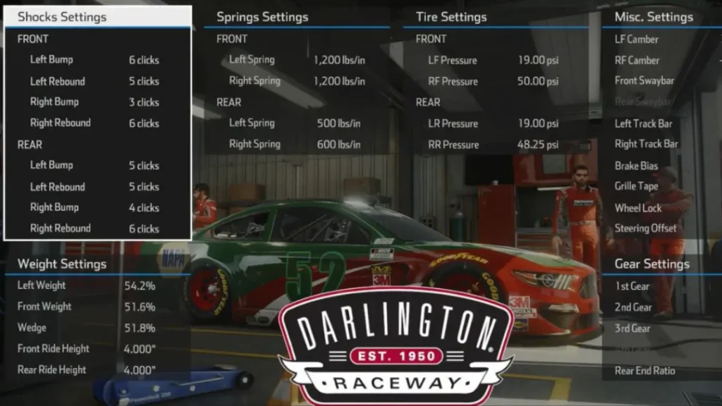 Nascar Heat 5 Darlington Xfinity Setup