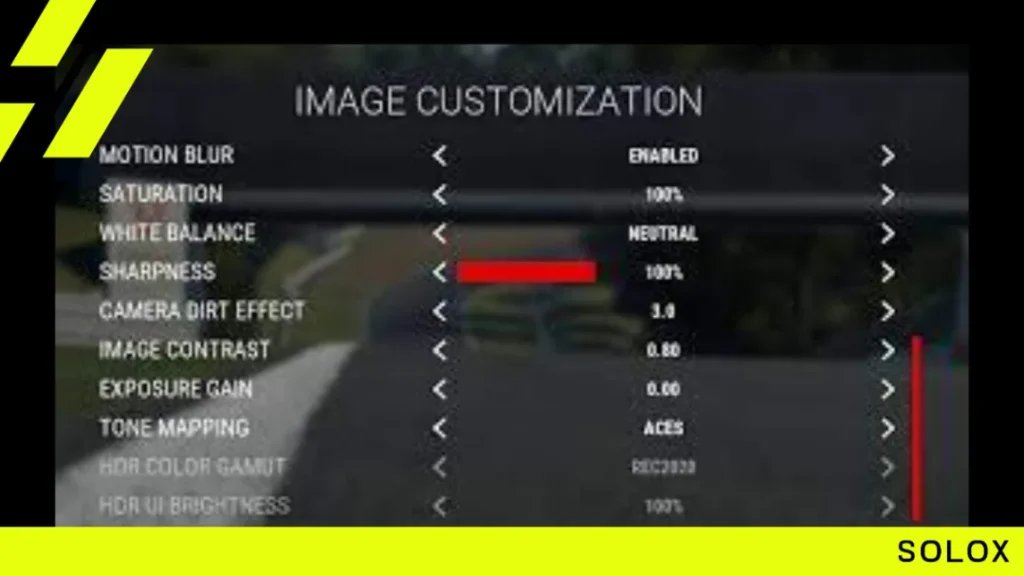 ACC Image customization settings