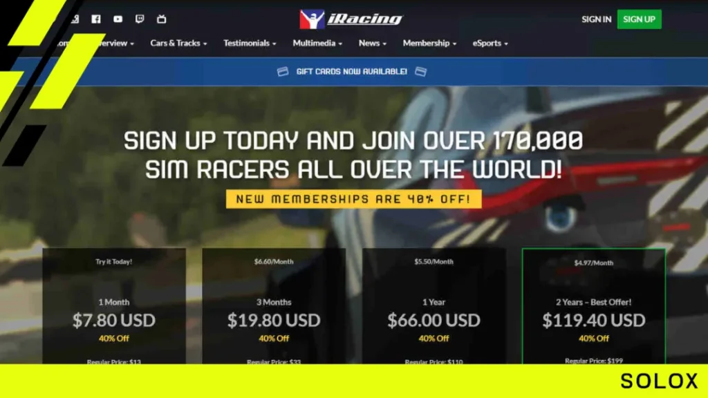 How much does it cost to get into iRacing? 