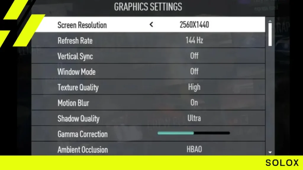 Adjust graphics settings to your preferences