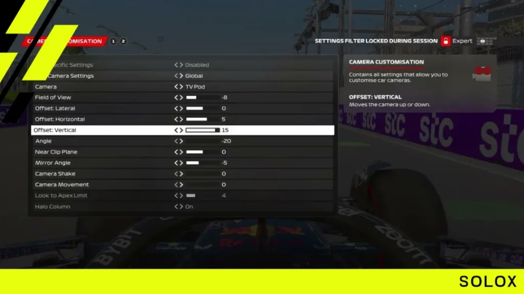 What are the best camera settings for F1 2021?
