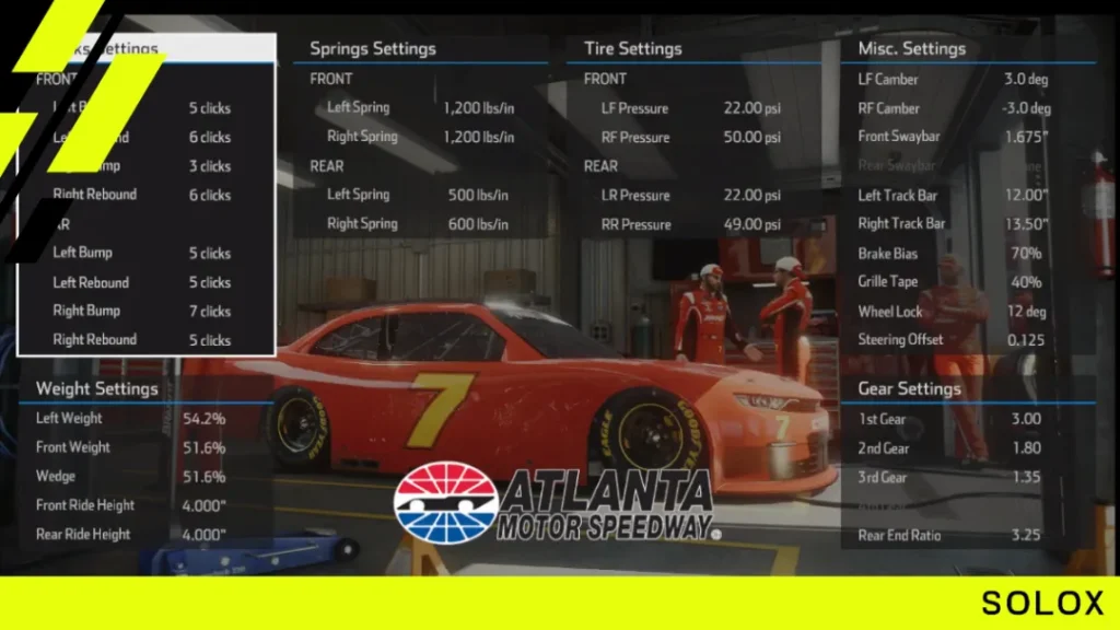 Nascar Heat 5 Atlanta Xfinity Setup