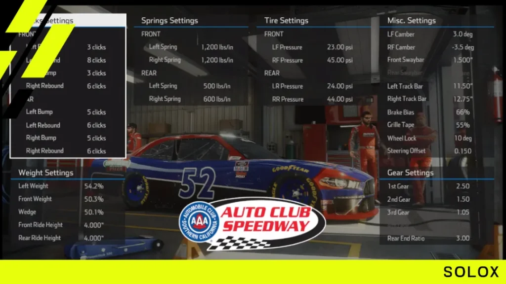 Nascar Heat 5 Auto Club Xfinity Setup