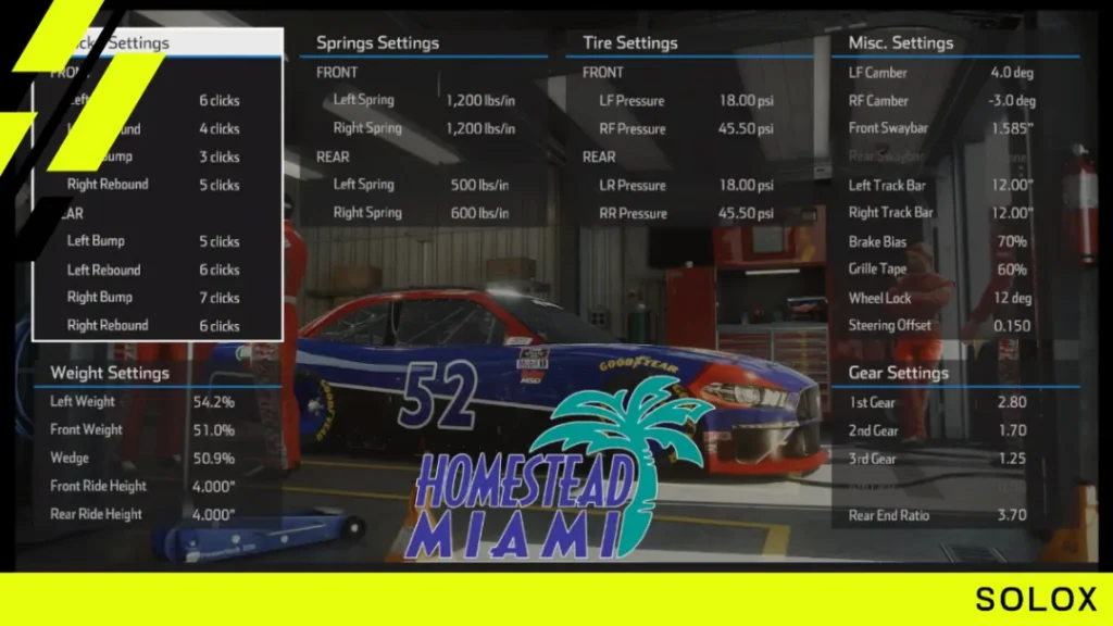 Nascar Heat 5 Homestead Xfinity Setup