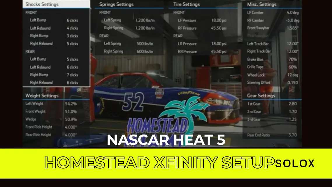 Nascar Heat 5 Homestead Xfinity Setup