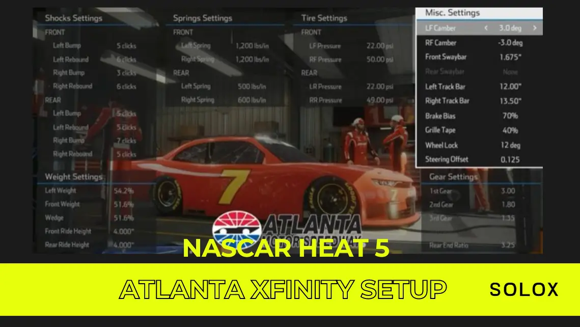 Nascar Heat 5 Atlanta Xfinity Setup