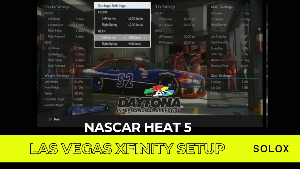 Nascar Heat 5 Las Vegas Xfinity Setup