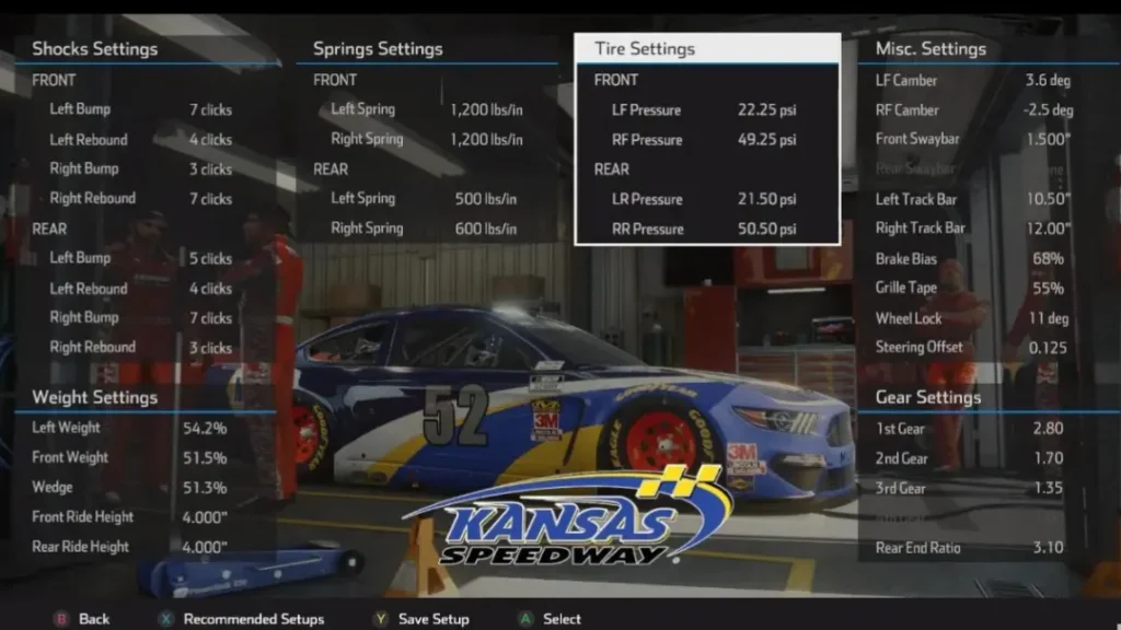 Nascar Heat 5 Kansas Cup Setup