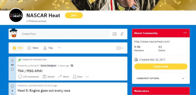 nascar heat 5 - Reddit forum