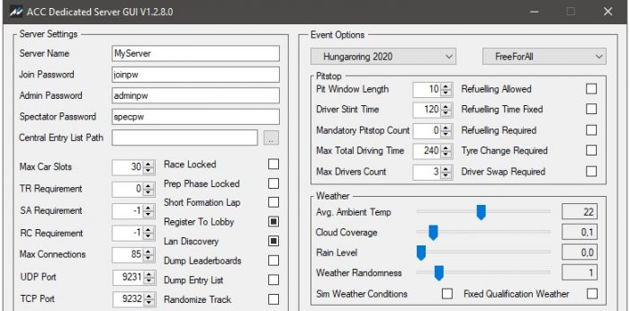 ACC Mod Dedicated Server GUI