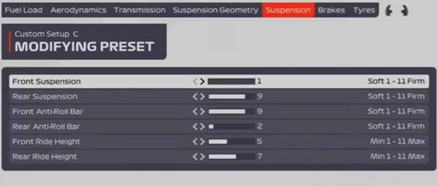 F1 2021 Silverstone Setup - Suspension