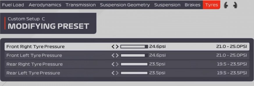F1 2021 Imola Car Setup - tyres