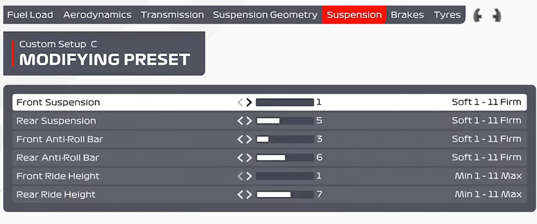 F1 2021 Barcelona Setup - suspension