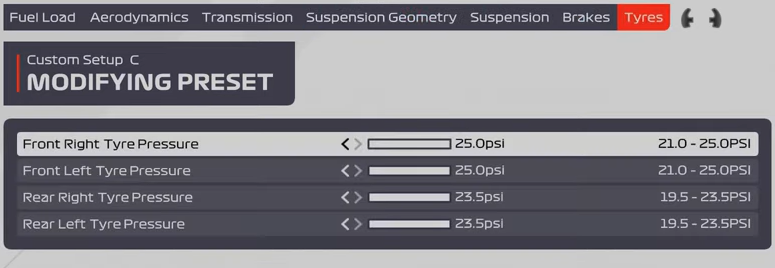 F1 2021 Melbourne Car Setup - tyres