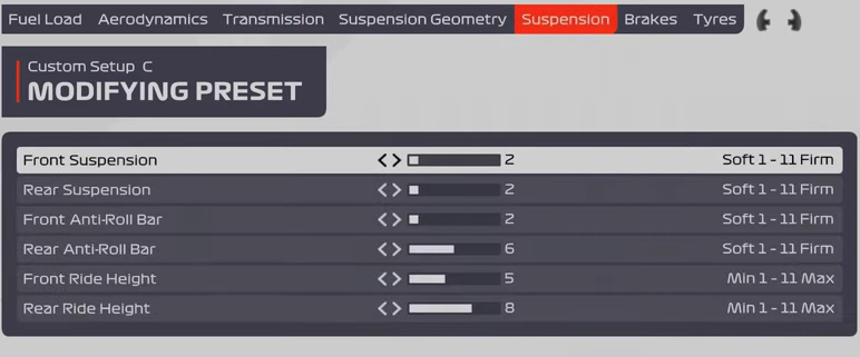 F1 2021 Abu Dhabi Setup - suspension