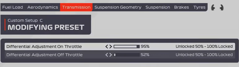 F1 2021 Canada Car Setup - transmission