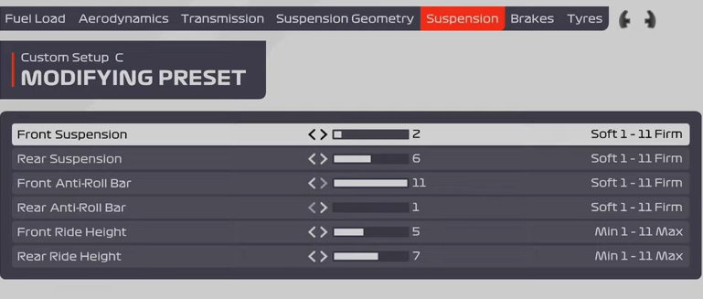 F1 2021 Canada Setup - suspension