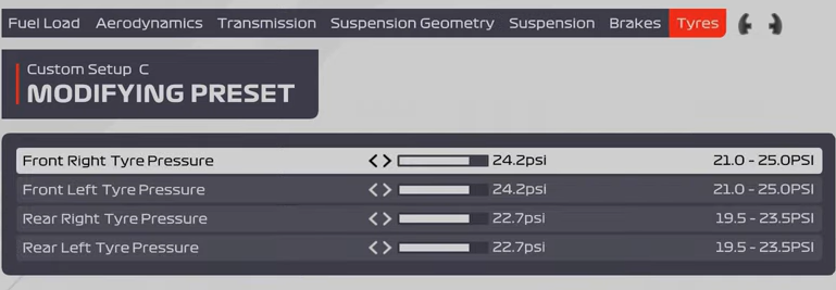 F1 2021 Canada Car Setup - tyres