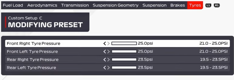 F1 2021 Portimao Setup - tyres