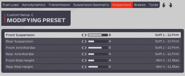 F1 2021 Zandvoort Setup - suspension