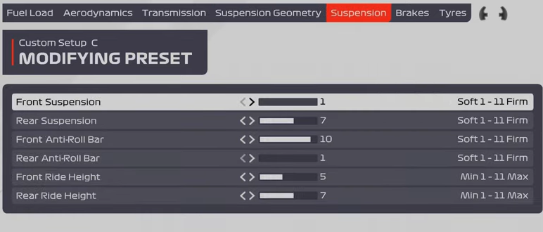 F1 2021 Mexico Setup - suspension