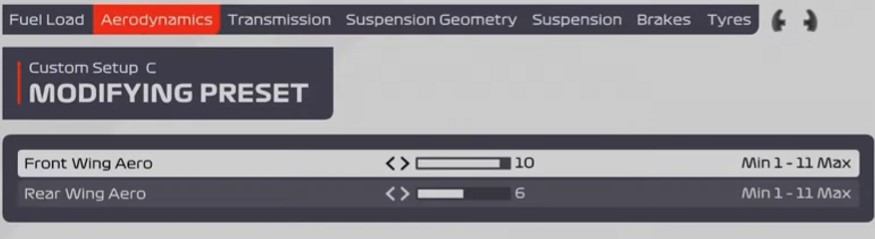 F1 2021 Sochi Setup - aerodynamics