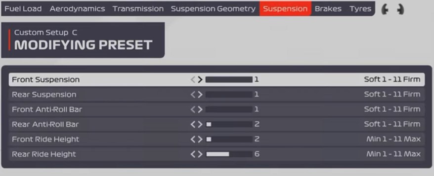 F1 2021 Sochi Setup - suspension