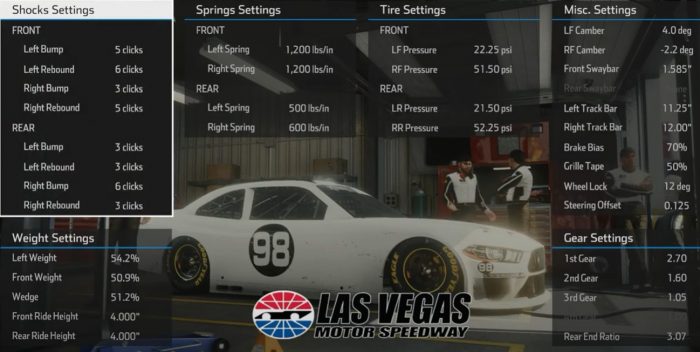 Nascar Heat 5 Las Vegas Xfinity Setup
