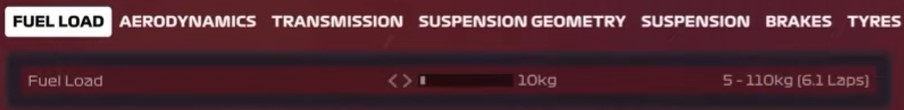 F1 2020 Spain Setup - fuel load