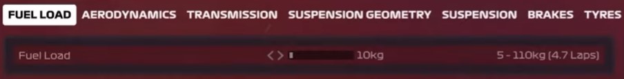 F1 2020 Baku Setup - fuel load