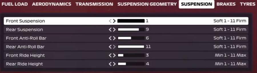 F1 2020 Canada Setup - suspension
