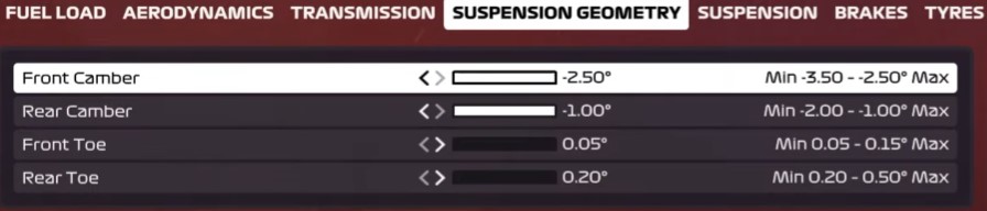 F1 2020 Austria Setup - suspension geometry