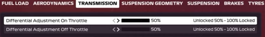 F1 2020 Spa Setup - transmission