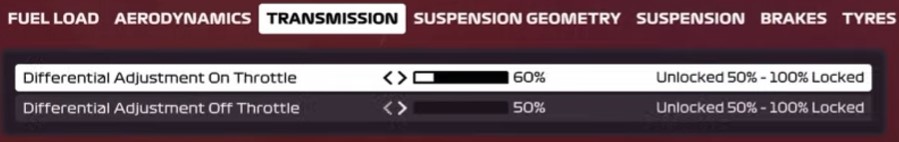 f1 2020 usa setup - transmission
