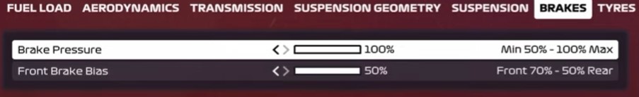 f1 2020 usa setup - brakes