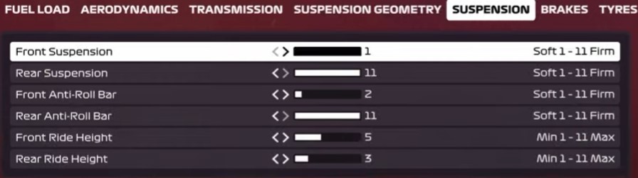 F1 2020 Brazil Setup - suspension