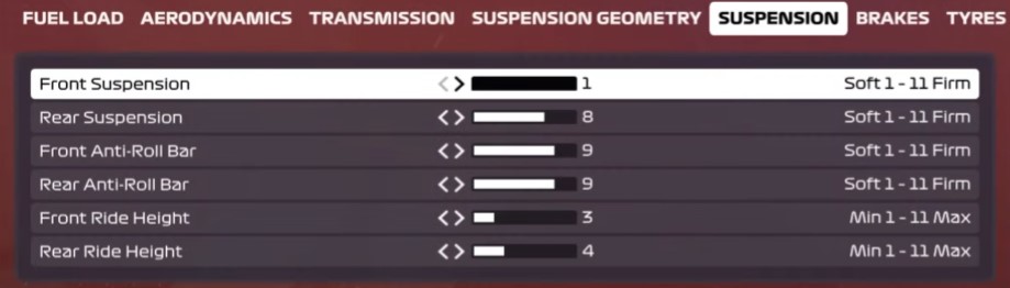 F1 2020 Abu Dhabi Setup - suspension