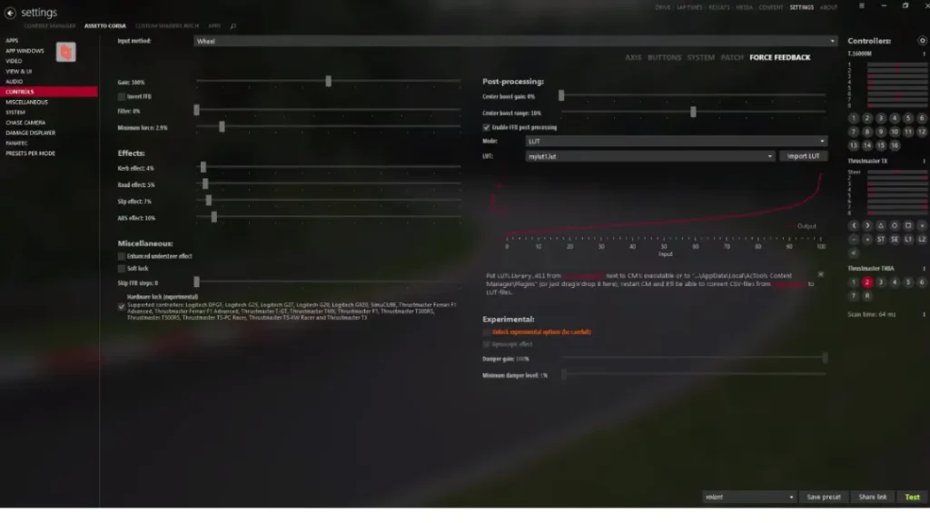 RaceRoom Thrustmaster Settings (T300RS, TX & TMX)