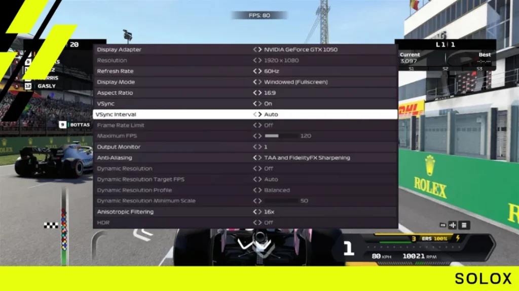 What are the best Graphics settings for F1 2020?
